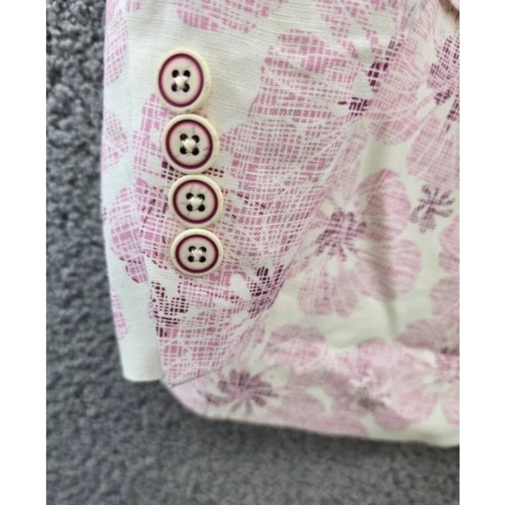 Tallia Linen Blend Slim Fit Printed Notch-Lapel Sport Coat Men's Pink/White L/S